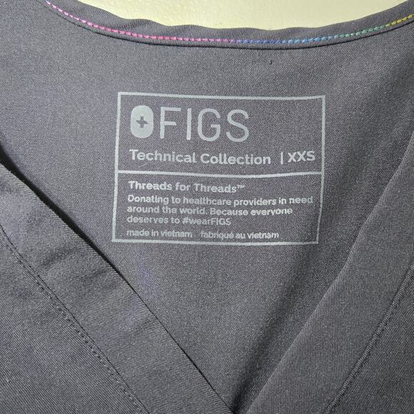 Figs Catarina One-Pocket Medical Scrub Top‎ in Charcoal PrideWomen's Size XXS - Picture 3 of 5